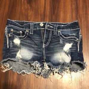 Destructed jean shorts
